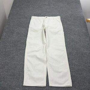 Stan Ray Carpenter Pants Mens 36 White Cotton Made in USA Painter Workwear Style